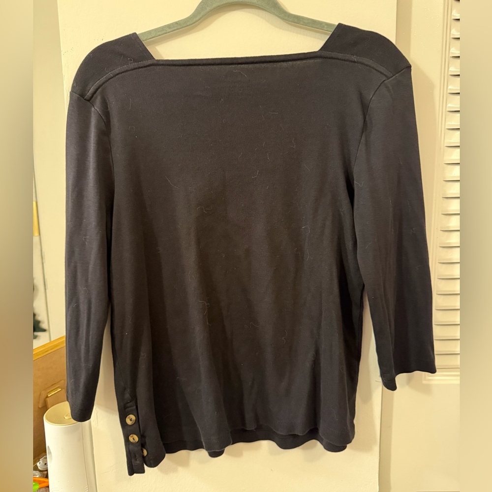 Chico's Elegant Black Long Sleeve Top - Picture 2 of 4